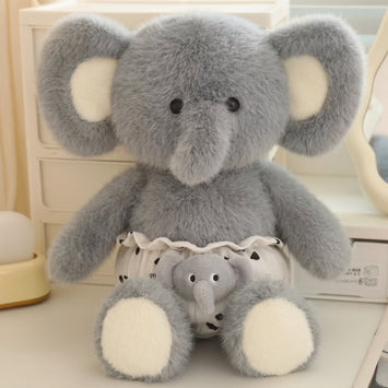 Cute Forest Elephant Plush Doll Running Style Stuffed Toy Soft Animal Rag Doll Kids Birthday Gift Comfort Toy