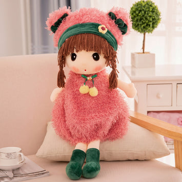 Cute Girl Plush Doll, Soft Bed Pillow Stuffed Toy Doll, Children Sleeping Companion Plush Toy, Birthday Gift Cute Doll for Kids and Girls