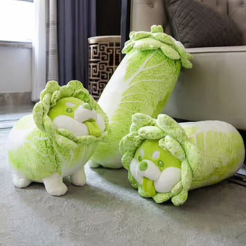 Cute Vegetable Elf Plush Doll | Cabbage Puppy Stuffed Toy | Internet Celebrity Sleeping Doll Gift for Girls and Kids