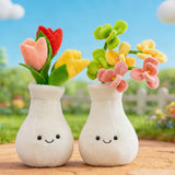 Cute Vase Plush Toy with Smiling Face | Succulent Tulip Plant Doll, Soft Potted Plant Claw Machine Decoration Gift