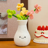 Cute Vase Plush Toy with Smiling Face | Succulent Tulip Plant Doll, Soft Potted Plant Claw Machine Decoration Gift