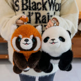 Cute Panda Hanhan Plush Bag | Shoulder Backpack Crossbody Coin Purse, Simulation Panda Doll Bag: Cute Women Gift