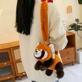 Cute Panda Hanhan Plush Bag | Shoulder Backpack Crossbody Coin Purse, Simulation Panda Doll Bag: Cute Women Gift