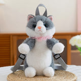 Cute Cat Plush Backpack, Cartoon Kitty Doll Bag, Soft Stuffed Animal Backpack, Girls Birthday Gift