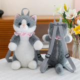 Cute Cat Plush Backpack, Cartoon Kitty Doll Bag, Soft Stuffed Animal Backpack, Girls Birthday Gift