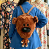 Cute Teddy Bear Plush Backpack Mr Bean Inspired Cartoon Soft Animal Shoulder Bag Kids Gift
