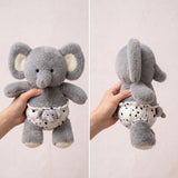 Cute Forest Elephant Plush Doll Running Style Stuffed Toy Soft Animal Rag Doll Kids Birthday Gift Comfort Toy