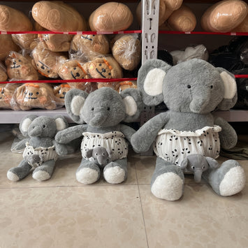 Cute Forest Elephant Plush Doll Running Style Stuffed Toy Soft Animal Rag Doll Kids Birthday Gift Comfort Toy
