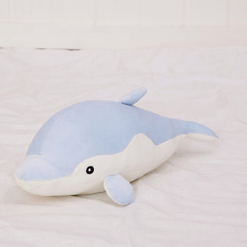 Creative Soft Dolphin Plush Sleeping Pillow Doll Long Body Cushion Toy for Kids Comfort Gift