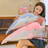 Creative Soft Dolphin Plush Sleeping Pillow Doll Long Body Cushion Toy for Kids Comfort Gift