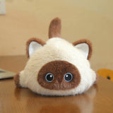Cute Lying Cat Plush Toy, Three Colored Cat Plush, Siamese Cat Soft Toy, Black Cat Plush Doll, Healing Soothing Plush Toy, Birthday Gift Stuffed Animal, Soft Cat Companion Toy