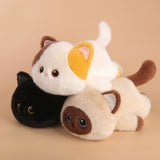 Cute Lying Cat Plush Toy, Three Colored Cat Plush, Siamese Cat Soft Toy, Black Cat Plush Doll, Healing Soothing Plush Toy, Birthday Gift Stuffed Animal, Soft Cat Companion Toy