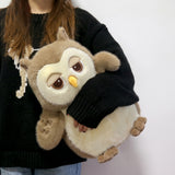 Authentic Bobova Brown Owl Plush Toy, Soft Stuffed Owl Doll, Autumn Winter Color Animal Plush Gift, Cute Cross Border E Commerce Holiday Gift for Classmates