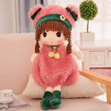 Cute Girl Plush Doll, Soft Bed Pillow Stuffed Toy Doll, Children Sleeping Companion Plush Toy, Birthday Gift Cute Doll for Kids and Girls