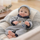 12 Inch Realistic Solid Silicone Baby Doll, 30cm Lifelike Newborn Baby Doll with Closed Eyes, Soft Stretchable Reborn Baby Toy
