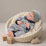 12 Inch Realistic Solid Silicone Baby Doll, 30cm Lifelike Newborn Baby Doll with Closed Eyes, Soft Stretchable Reborn Baby Toy