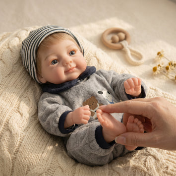 12 Inch Realistic Solid Silicone Baby Doll, 30cm Lifelike Newborn Baby Doll with Closed Eyes, Soft Stretchable Reborn Baby Toy