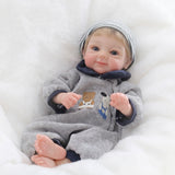 12 Inch Realistic Solid Silicone Baby Doll, 30cm Lifelike Newborn Baby Doll with Closed Eyes, Soft Stretchable Reborn Baby Toy