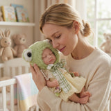 12 Inch Solid Silicone Reborn Baby Doll, 30cm Realistic Newborn Doll, Stretchable Soft Body, Closed Eyes Bald Head Baby Toy