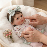 12 Inch 30cm Solid Silicone Reborn Baby Doll, Realistic Newborn Baby Shape, Stretchable Soft Body Doll, Closed Eyes Kneadable Baby Toy