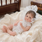 12 Inch 30cm Solid Silicone Reborn Baby Doll, Realistic Newborn Baby Shape, Soft Kneadable Stretchable Body, Closed Eyes Baby Doll Toy