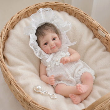 12 Inch 30cm Solid Silicone Reborn Baby Doll, Realistic Newborn Baby Shape, Soft Kneadable Stretchable Body, Closed Eyes Baby Doll Toy