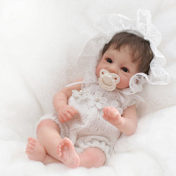 12 Inch 30cm Solid Silicone Reborn Baby Doll, Realistic Newborn Baby Shape, Soft Kneadable Stretchable Body, Closed Eyes Baby Doll Toy