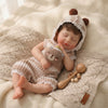12 Inch 30cm Solid Silicone Reborn Baby Doll, Realistic Newborn Baby Doll, Hair Transplant Style Soft Silicone Doll, Closed Eyes Lifelike Baby Toy