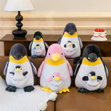 Cute Mother and Baby Penguin Plush Toy Bellyband Doll Soft Comfort Stuffed Animal Birthday Gift for Kids Bedside Decoration