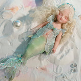 10 Inch Silicone Mermaid Reborn Doll Baby Simulation Doll Soft Pinchable Silicone Baby Toy Celebrity Style Collectible Gift Doll for Kids and Girls