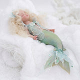 10 Inch Silicone Mermaid Reborn Doll Baby Simulation Doll Soft Pinchable Silicone Baby Toy Celebrity Style Collectible Gift Doll for Kids and Girls