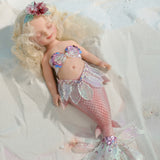 10 Inch Silicone Mermaid Reborn Doll Baby Simulation Doll Soft Pinchable Silicone Baby Toy Celebrity Style Collectible Gift Doll for Kids and Girls